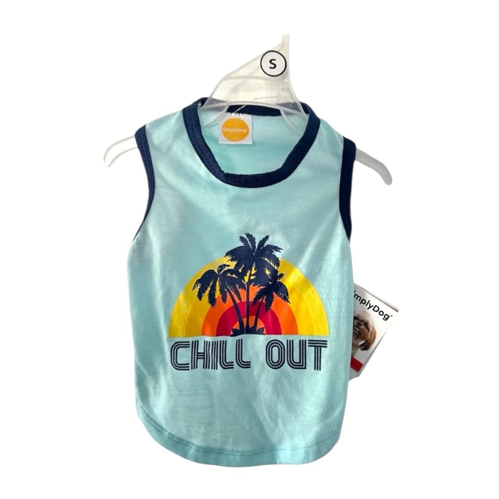 SimplyDog Chill Out Blue Pet Graphic Tshirt